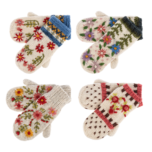 Embroidered Mitten Pairs