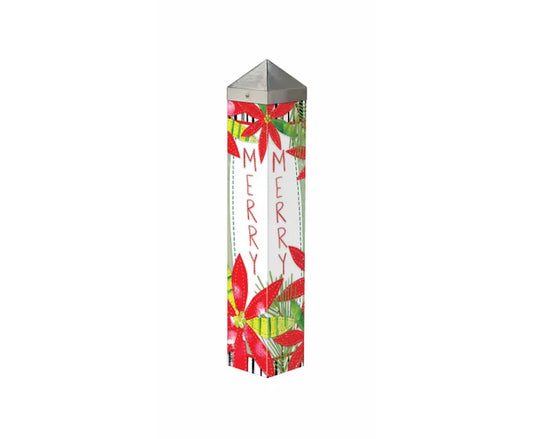 Holly Jolly Poinsettias 20" Art Pole