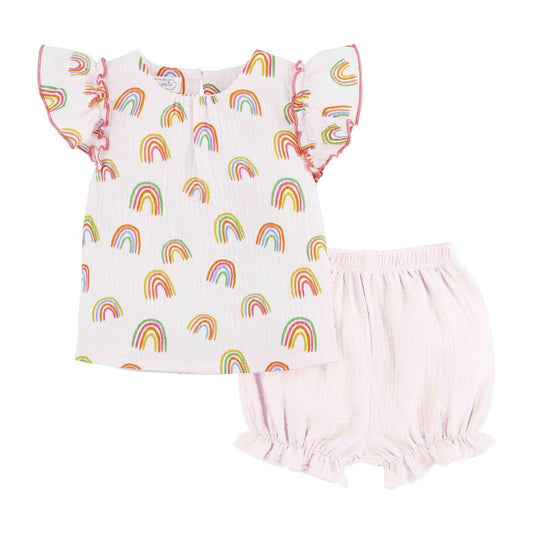 RAINBOW GAUZE SHORT SET
