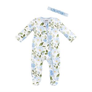 Blue Rose Sleeper & Headband Set
