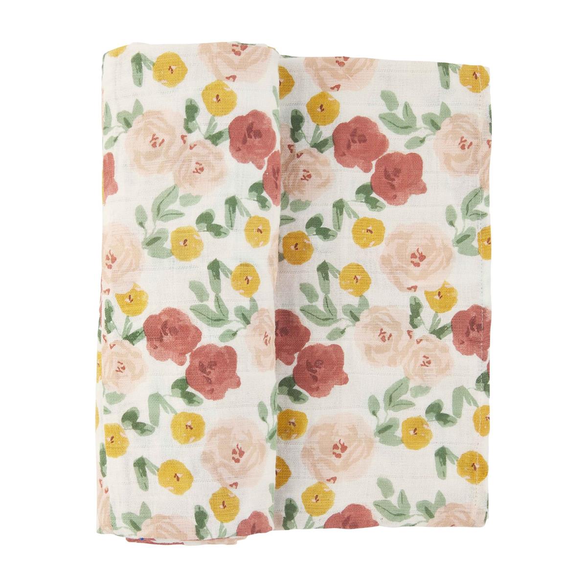Rosette Floral Swaddle Blanket