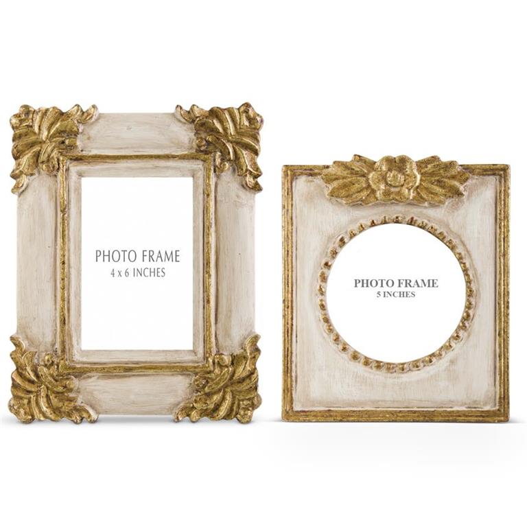 Antique Gold and Cream Ornate Photo Frames