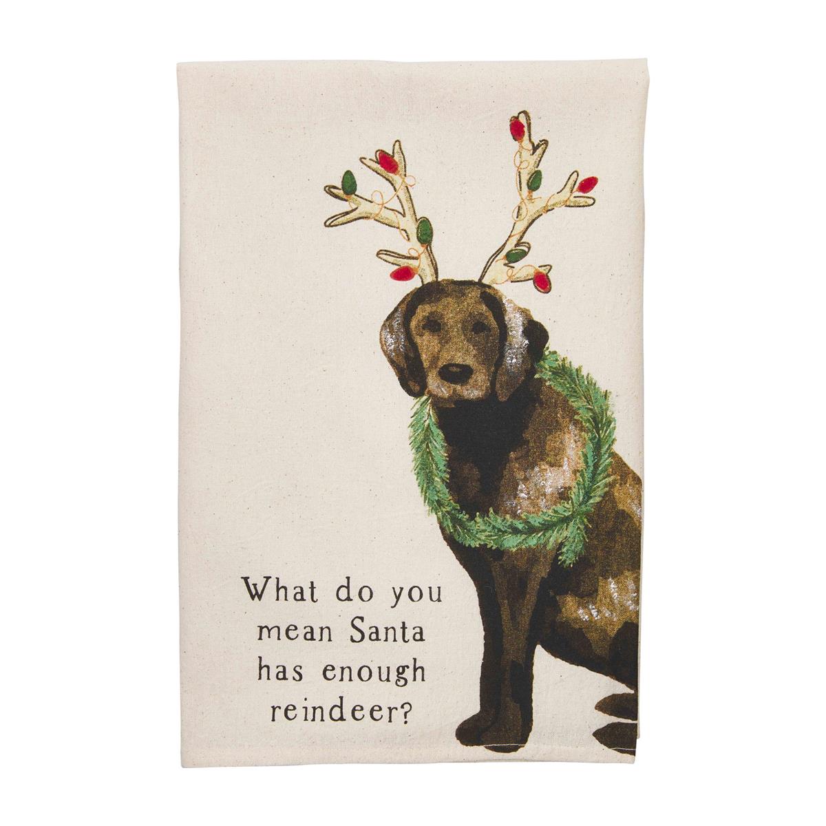 Painted Christmas Dog Towels