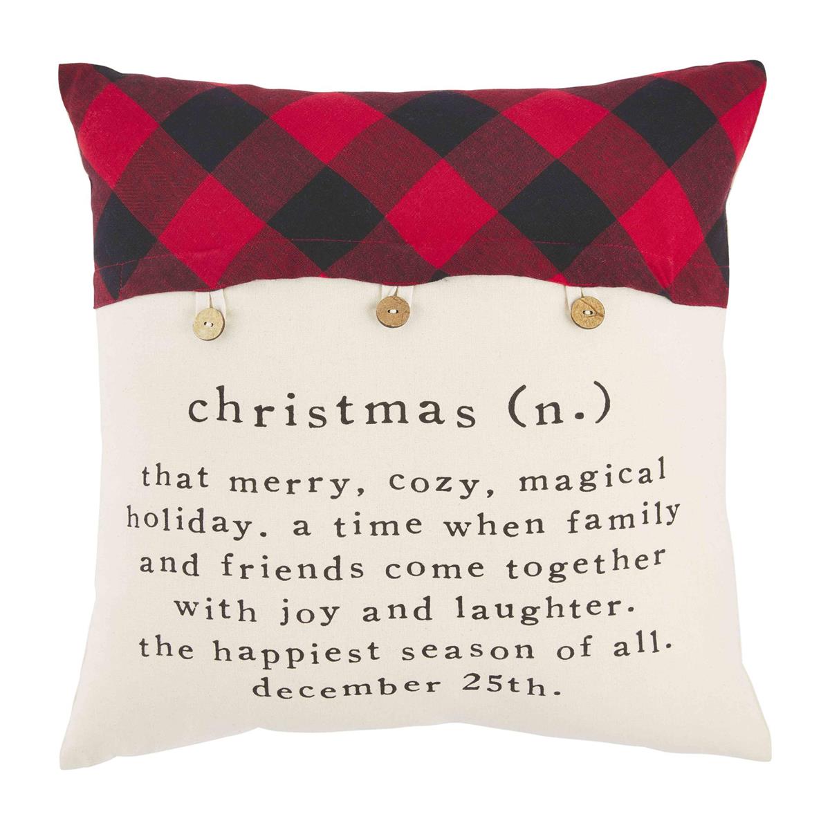 Christmas Check Button Pillows