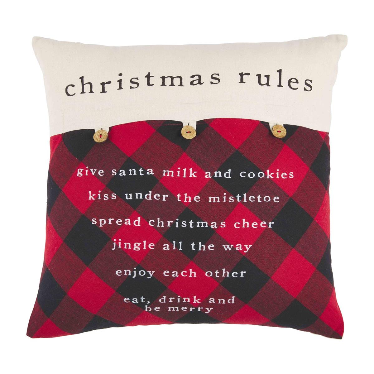 Christmas Check Button Pillows