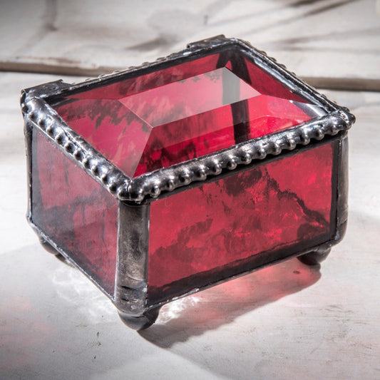 Small Stained Glass Red Ring Box