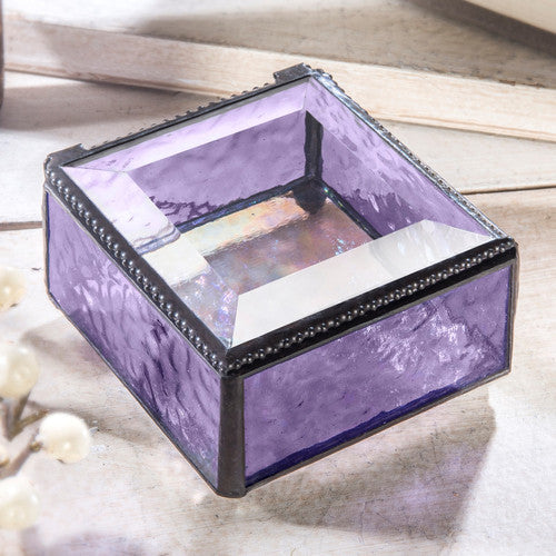 Purple Glass Keepsake Jewelry Box Gift For Her J Devlin