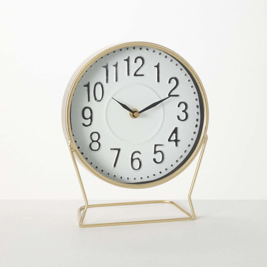 BURNISHED BRASS DESK CLOCK