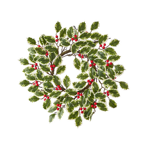 Holly Mini Wreath/Candle Ring