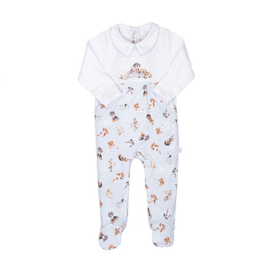 'LITTLE PAWS' DOG PRINTED SLEEPSUIT